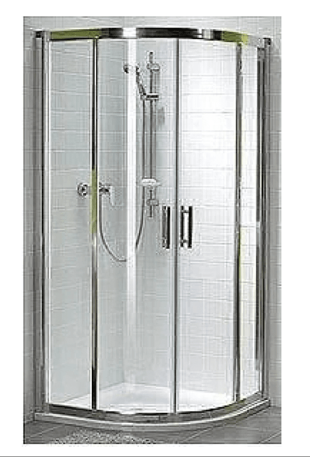 KOLO GEO-6 posuvné sprchové dveře 1/4kruh 90x90cm stříbr.lesk/sklo čiré #GKPG90R22003 A
