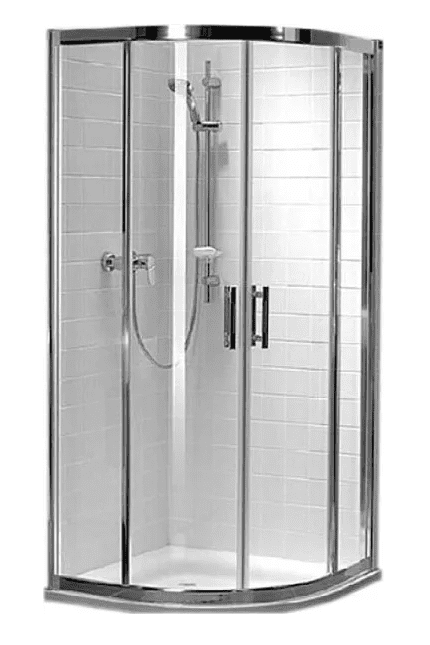 KOLO GEO-6 posuvné sprchové dveře 1/4kruh 90x90cm stříbr.lesk/sklo čiré #GKPG90R22003 B