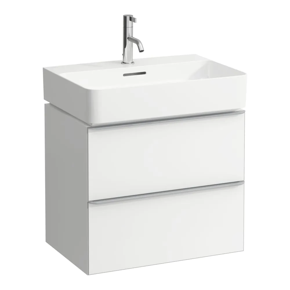 LAUFEN SPACE Skříňka pod umyvadlo, 2 zásuvky, včetně instalačního setu H491140, pro umyvadlo H810283, 600 mm 585 x 410 x 520 mm #H4101421601001 - 101 - Světlý ořech, hliníkový úchyt