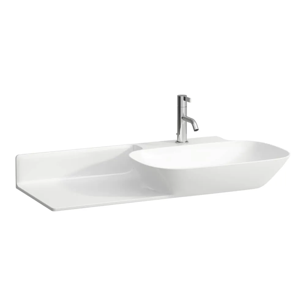 LAUFEN INO Umyvadlo do nábytku s poličkou vlevo 900 x 450 x 120 mm #H8133014001111 - 400 - Bílá LCC (LAUFEN Clean Coat)