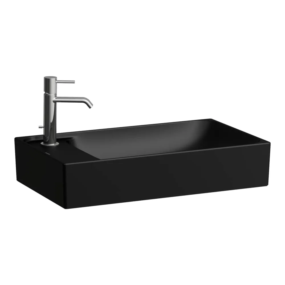 LAUFEN MEDA Umyvadlová mísa, s armaturní deskou vlevo 600 x 350 x 150 mm #H8121137161051 - 716 - Černá mat