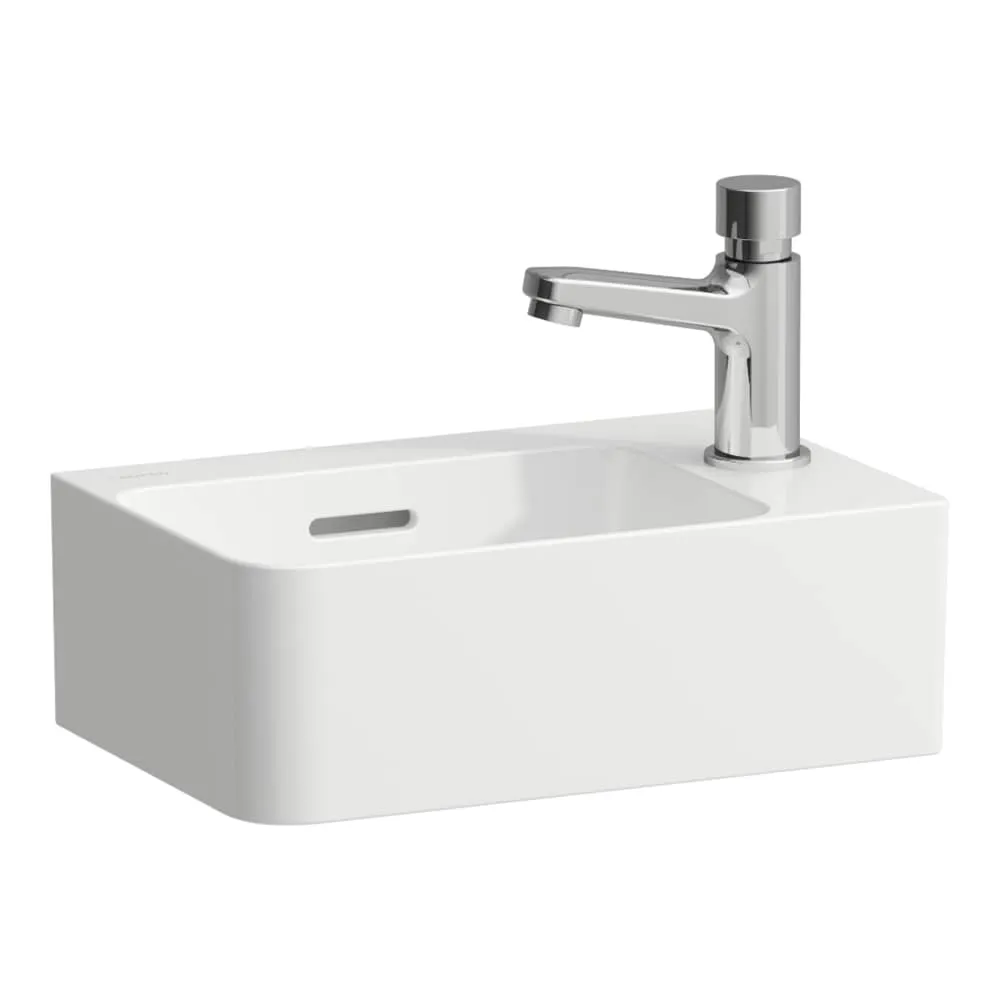 LAUFEN VAL Umývátko, s 1 otvorem pro baterii vpravo 340 x 220 x 115 mm #H8152804001141 - 400 - Bílá LCC (LAUFEN Clean Coat)