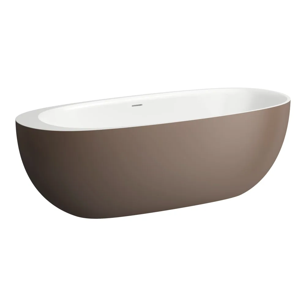 LAUFEN ILBAGNOALESSI Vana, samostatně stojící, materiál Sentec 1850 x 800 x 590 mm #H2209721660001 - 166 - Caffè matt zvenku/Matná bílá uvnitř