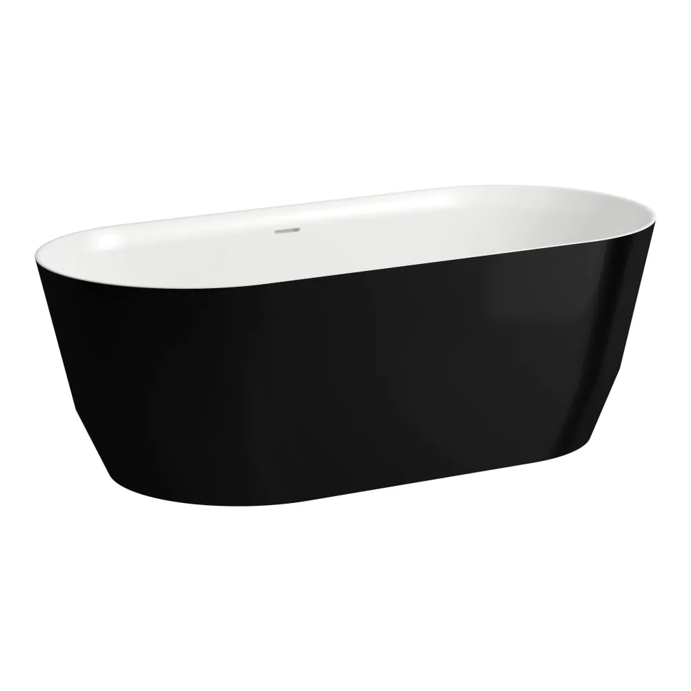 LAUFEN PRO Vana, samostatně stojící, materiál Marbond 1650 x 750 x 550 mm #H2399520640001 - 064 - Lesklá černá zvenku/lesklá bílá uvnitř
