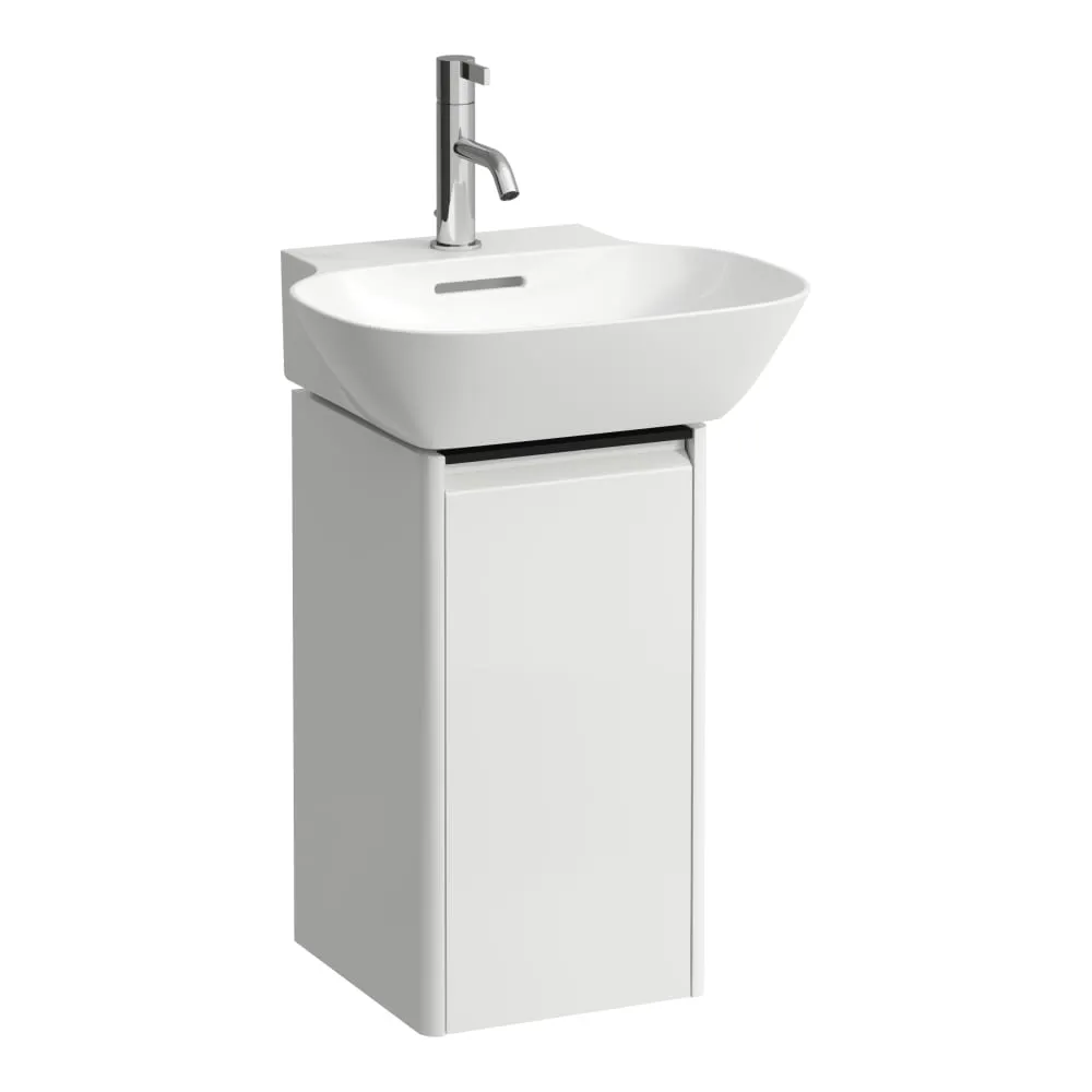 LAUFEN BASE Skříňka pod umyvadlo, 1 dvířka, závěsy vpravo, 1 vnitřní polička, pro umývátko 815301 275 x 295 x 515 mm #H4030141102611 - 261 - Bílá lesklá