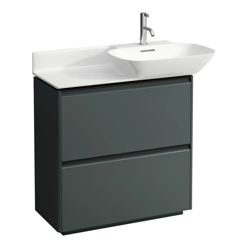 LAUFEN BASE Skříňka pod umyvadlo, se 2 zásuvkami, pro umyvadla 813301, 813302, s držákem z tmavého hliníku 770 x 350 x 775 mm #H4030041102661 - 266 - Šedá traffic