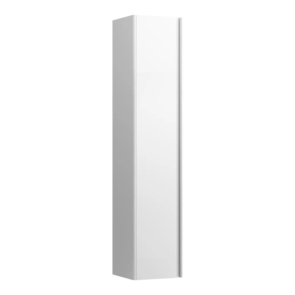 LAUFEN BASE Vysoká skříňka, závěsy dveří vlevo, úchytka z eloxovaného hliníku 350 x 335 x 1650 mm #H4030311102611 - 261 - Bílá lesklá