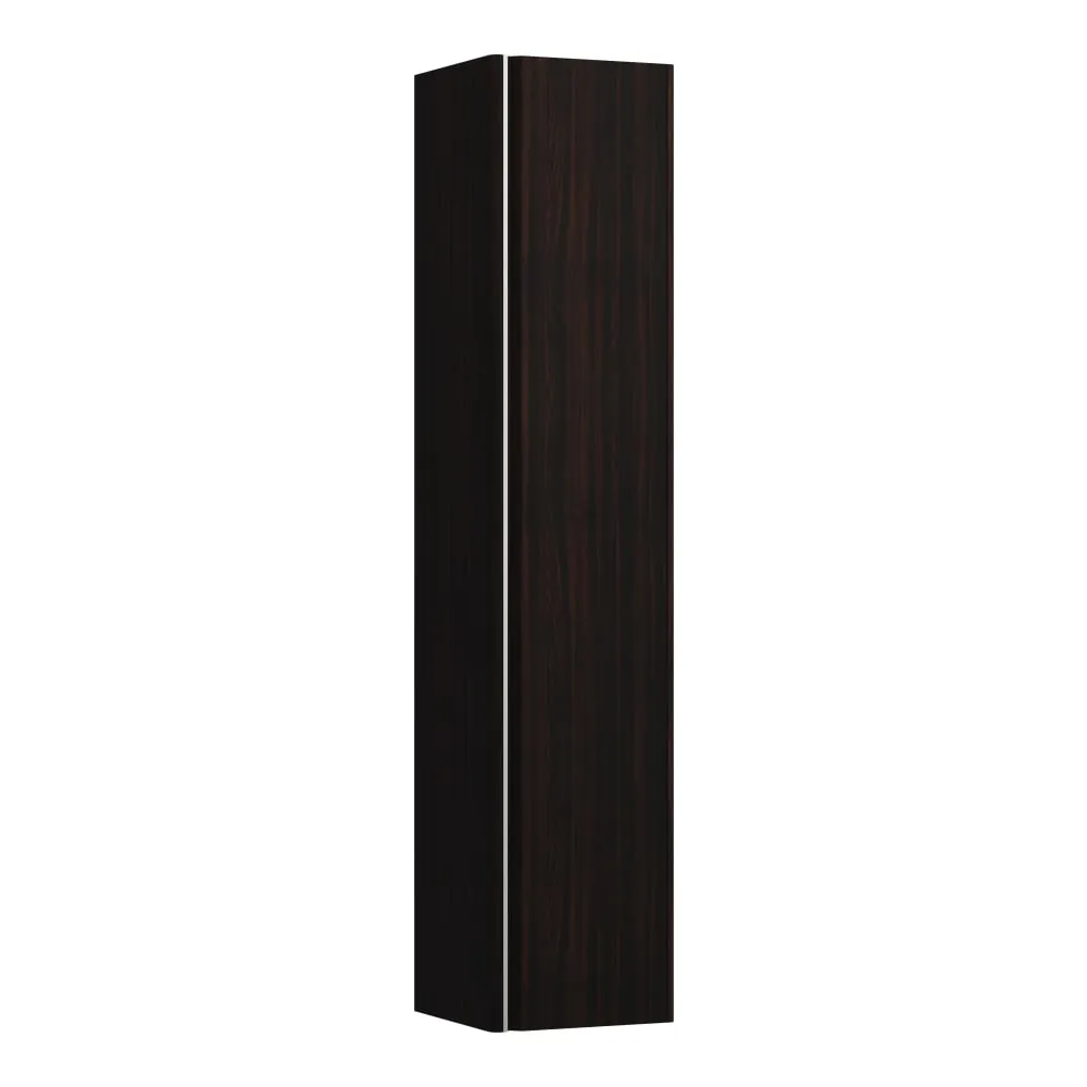LAUFEN BASE Vysoká skříňka, závěsy dveří vpravo, úchytka z eloxovaného hliníku 350 x 335 x 1650 mm #H4030321102631 - 263 - Tmavěhnědý jilm