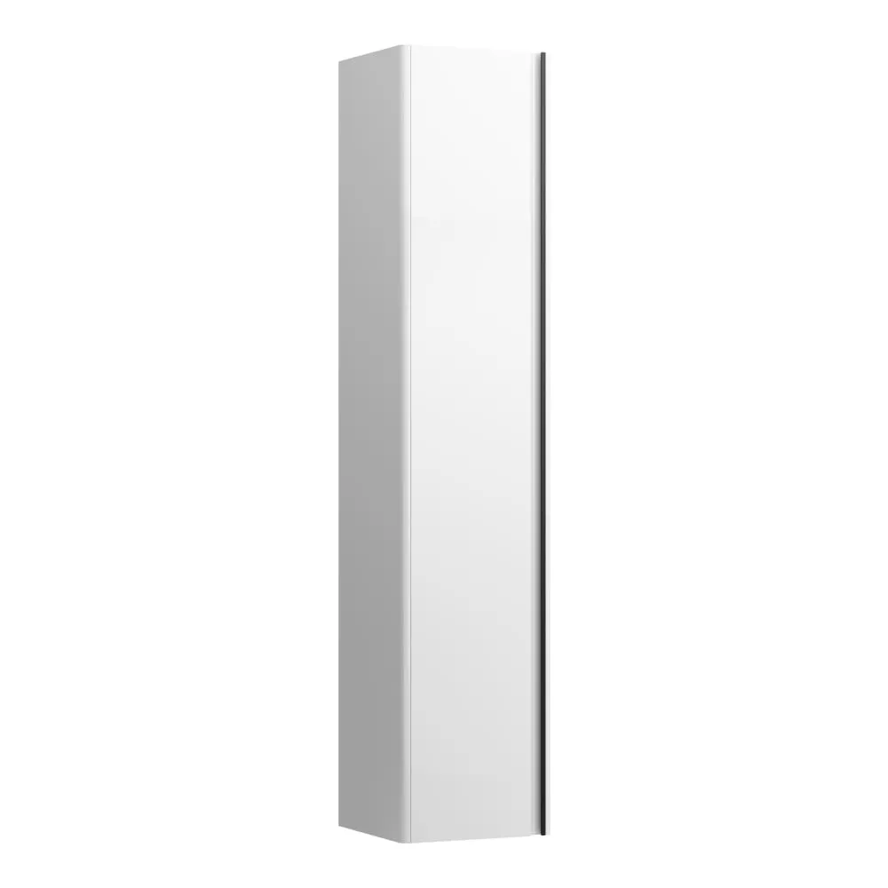 LAUFEN BASE Vysoká skříňka, závěsy dveří vlevo, úchytka z tmavého hliníku 350 x 335 x 1650 mm #H4030331102611 - 261 - Bílá lesklá