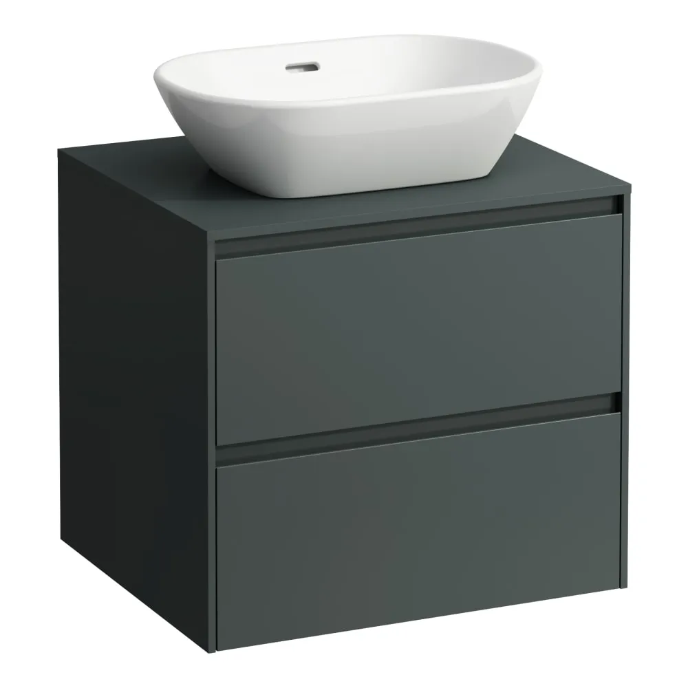 LAUFEN LANI Zásuvkový element 600, se 2 zásuvkami, s výřezem uprostřed, top 12 mm 585 x 495 x 525 mm #H4043011122661 - 266 - Šedá traffic