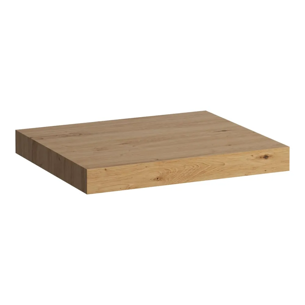 LAUFEN LANI Umyvadlová deska 600, bez výřezu, tloušťka: 65 mm, vč. 2 nástěnných držáků 585 x 495 x 65 mm #H4046401122671 - 267 - Divoký dub
