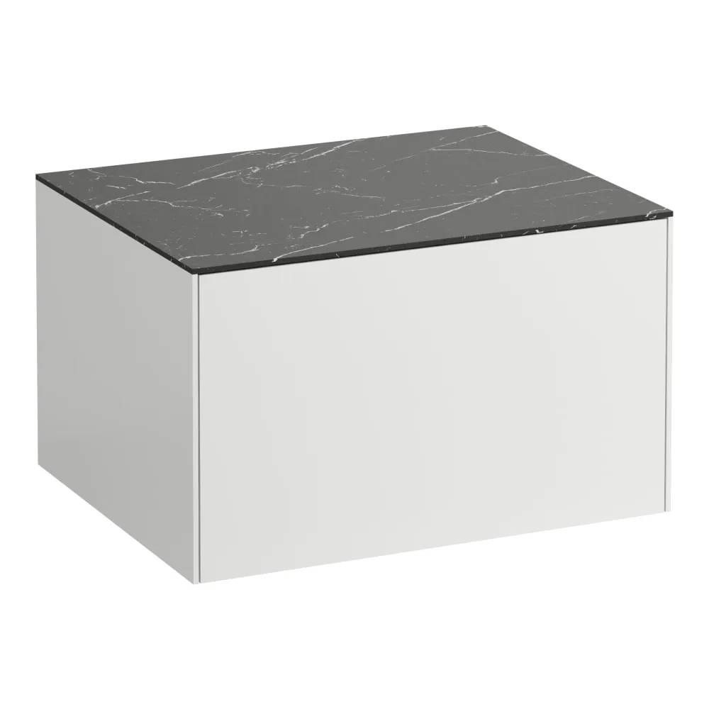 LAUFEN SONAR Skříňka pod umyvadlo 600, s 1 zásuvkou, bez výřezu 575 x 455 x 340 mm #H4054000341431 - 143 - Bílá mat & nero marquina