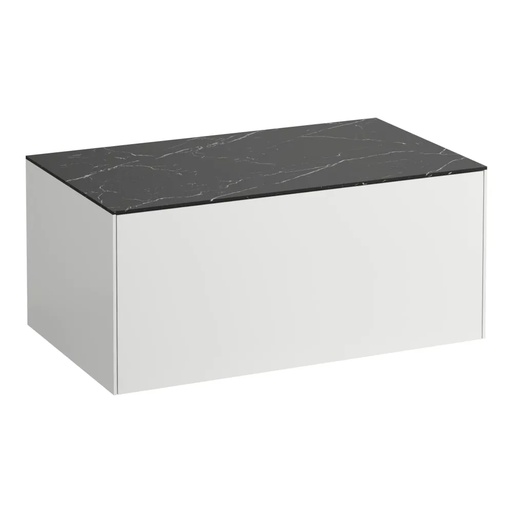 LAUFEN SONAR Skříňka pod umyvadlo 800, s 1 zásuvkou, bez výřezu 775 x 455 x 340 mm #H4054100341431 - 143 - Bílá mat & nero marquina