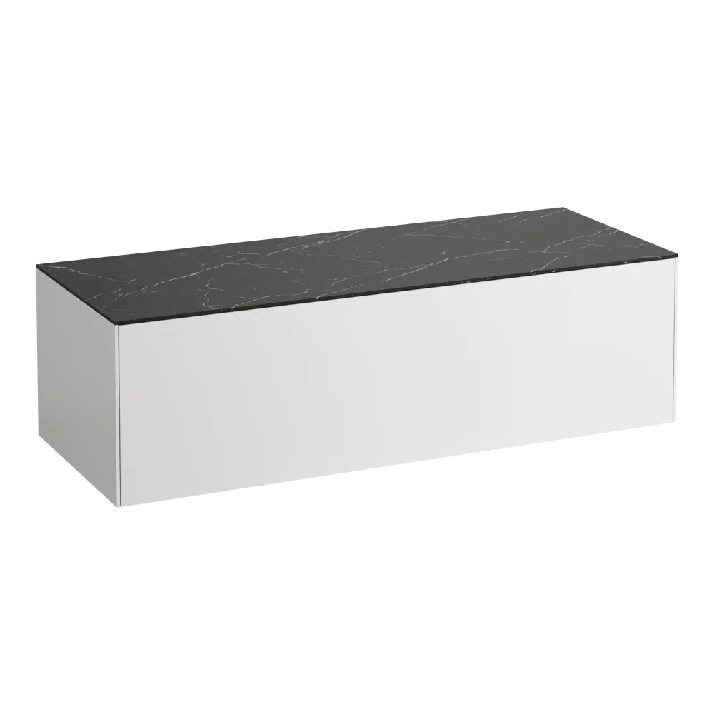 LAUFEN SONAR Skříňka pod umyvadlo 1200, s 1 zásuvkou, bez výřezu 1175 x 455 x 340 mm #H4054200341431 - 143 - Bílá mat & nero marquina