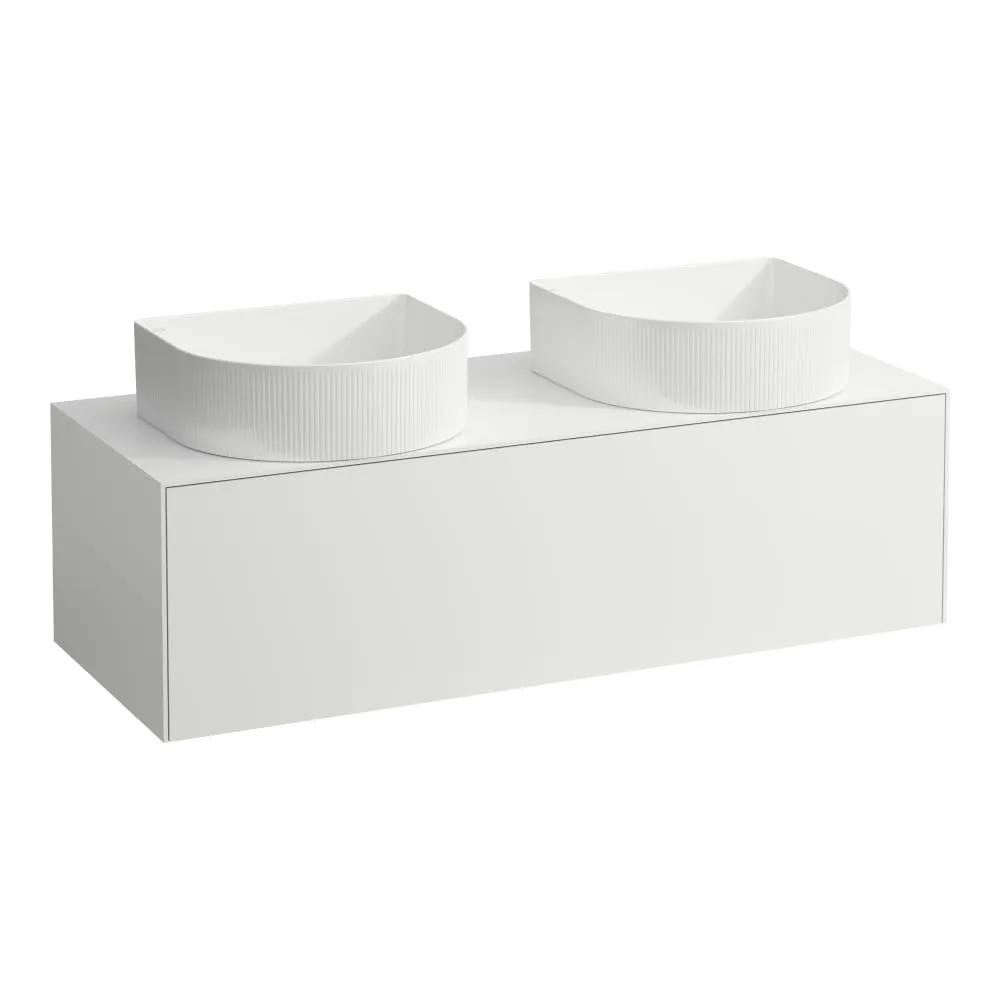LAUFEN SONAR Skříňka pod umyvadlo, s 1 zásuvkou, pro umyvadlové mísy H812340, H812341, H812342, H812343, s výřezy vlevo a vpravo 1175 x 455 x 340 mm #H4054240341701 - 170 - Bílá mat