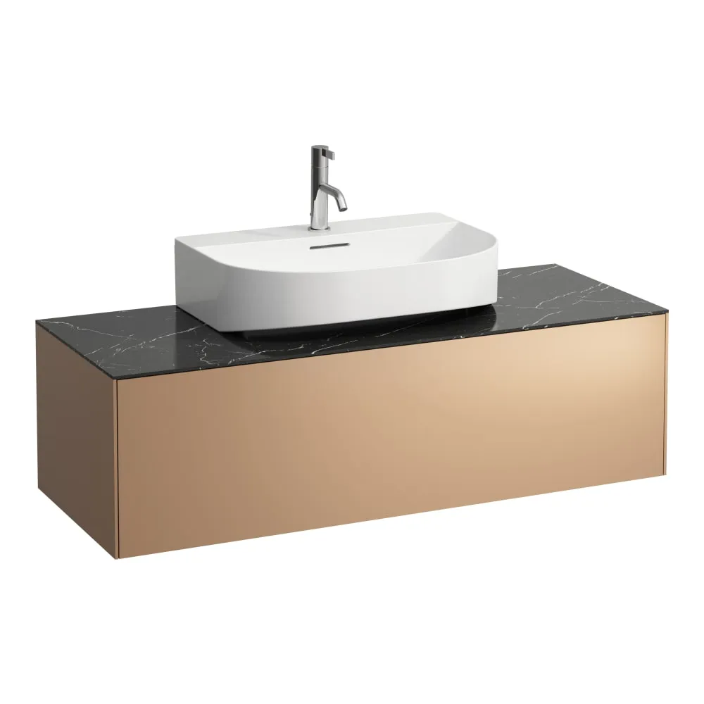 LAUFEN SONAR Skříňka pod umyvadlo, s 1 zásuvkou, pro umývátka H816341, H816342, s výřezem uprostřed 1175 x 455 x 340 mm #H4054510341411 - 141 - Měď & nero marquina
