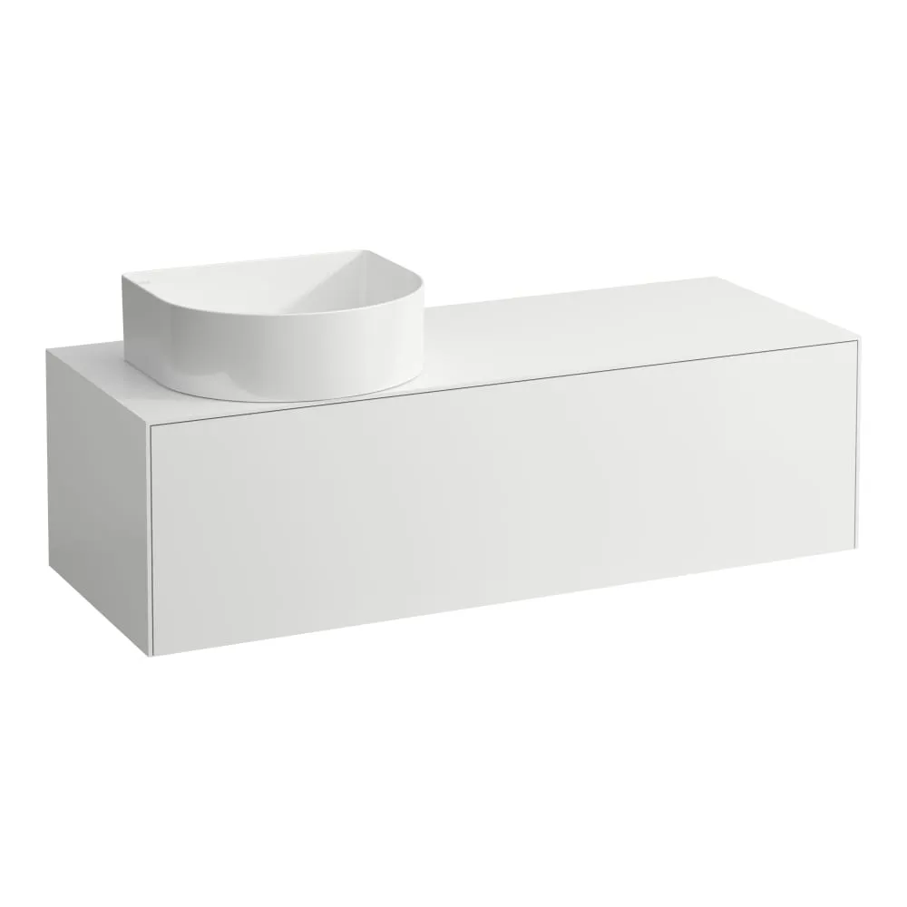 LAUFEN SONAR Skříňka pod umyvadlo, s 1 zásuvkou, pro umyvadlové mísy H812340, H812341, H812342, H812343, s výřezem vlevo 1175 x 455 x 340 mm #H4054220341701 - 170 - Bílá mat