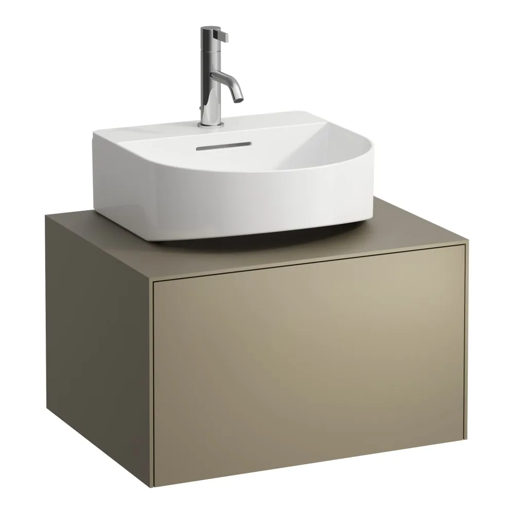 LAUFEN SONAR Skříňka pod umyvadlo, s 1 zásuvkou, pro umývátko H816341, s výřezem uprostřed 575 x 455 x 340 mm #H4054310340421 - 042 - Titan (lak)