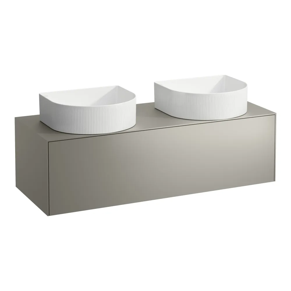 LAUFEN SONAR Skříňka pod umyvadlo, s 1 zásuvkou, pro umyvadlové mísy H812340, H812341, H812342, H812343, s výřezy vlevo a vpravo 1175 x 455 x 340 mm #H4054240340421 - 042 - Titan (lak)