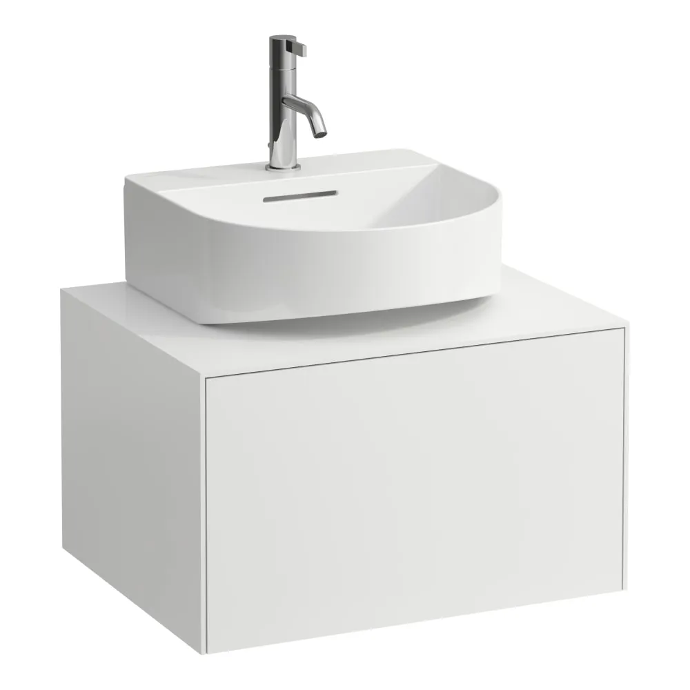 LAUFEN SONAR Skříňka pod umyvadlo, s 1 zásuvkou, pro umývátko H816341, s výřezem uprostřed 575 x 455 x 340 mm #H4054310341701 - 170 - Bílá mat