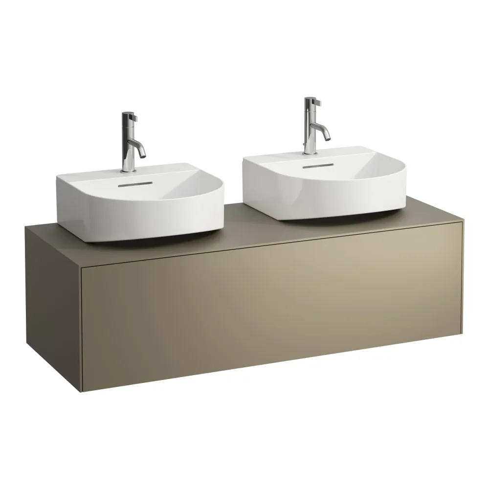 LAUFEN SONAR Skříňka pod umyvadlo, s 1 zásuvkou, pro umývátka H816341, s výřezy vlevo a vpravo 1175 x 455 x 340 mm #H4054540340421 - 042 - Titan (lak)