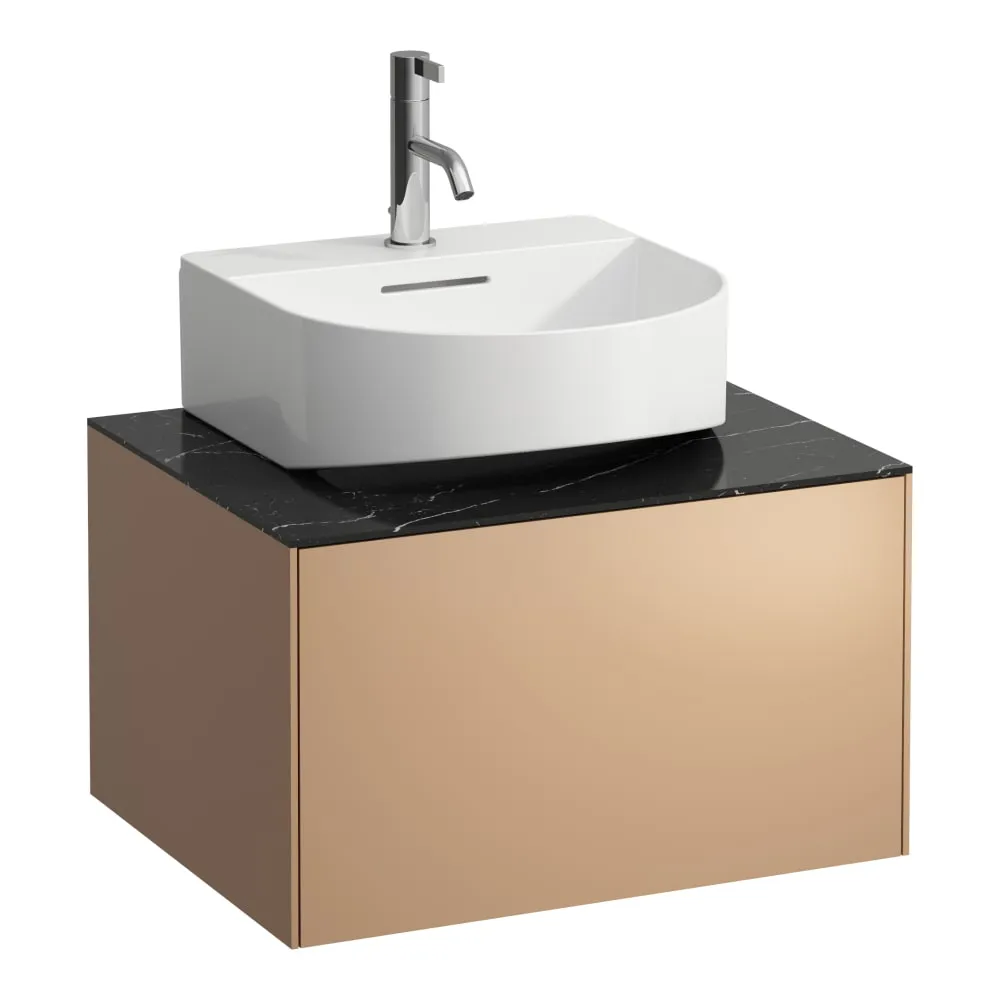 LAUFEN SONAR Skříňka pod umyvadlo, s 1 zásuvkou, pro umývátko H816341, s výřezem uprostřed 575 x 455 x 340 mm #H4054310341411 - 141 - Měď & nero marquina