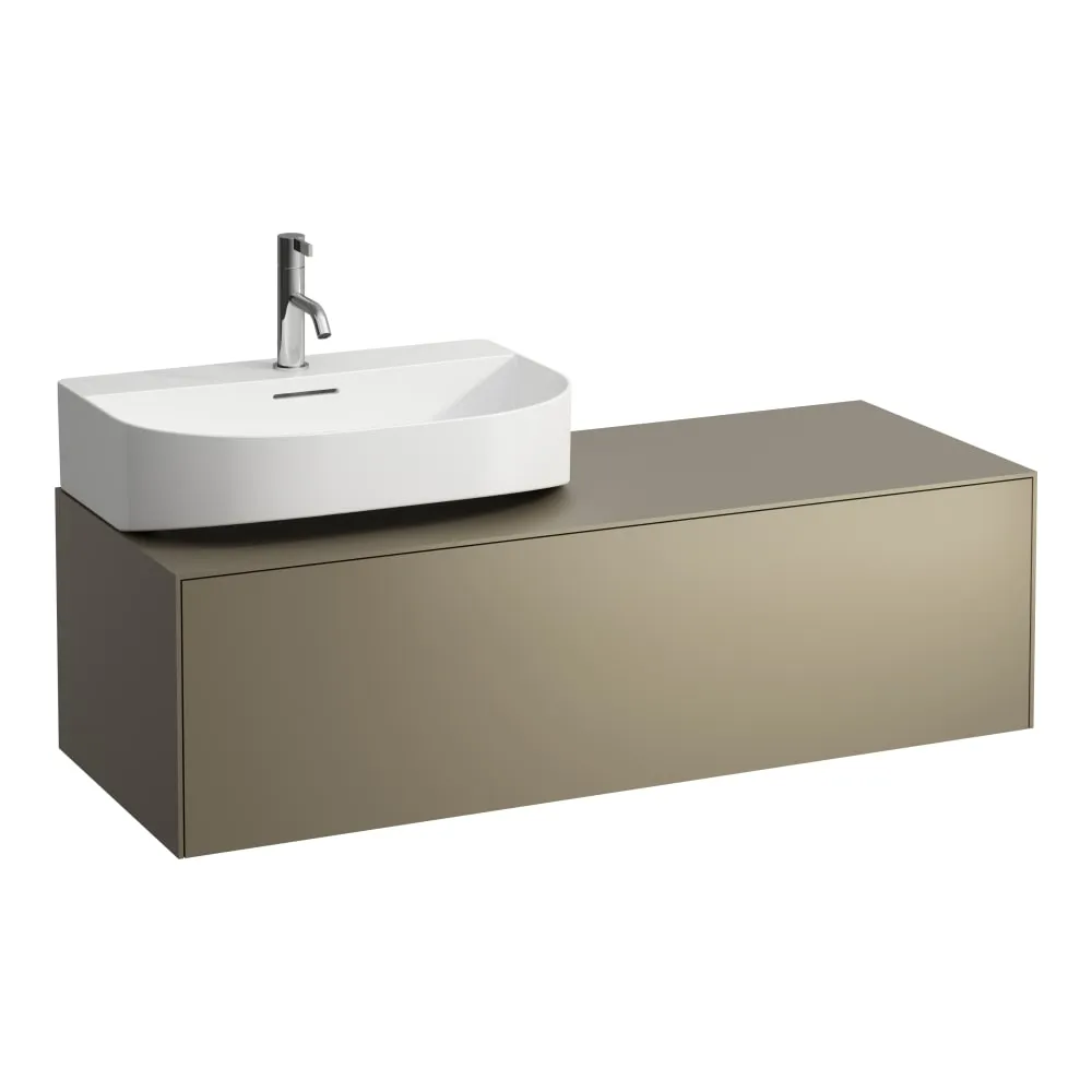 LAUFEN SONAR Skříňka pod umyvadlo, s 1 zásuvkou, pro umývátka H816341, H816342, s výřezem vlevo 1175 x 455 x 340 mm #H4054520340421 - 042 - Titan (lak)