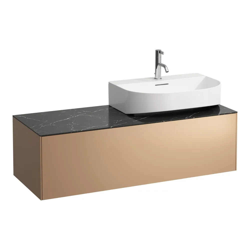 LAUFEN SONAR Skříňka pod umyvadlo, s 1 zásuvkou, pro umývátka H816341, H816342, s výřezem vpravo 1175 x 455 x 340 mm #H4054530341411 - 141 - Měď & nero marquina