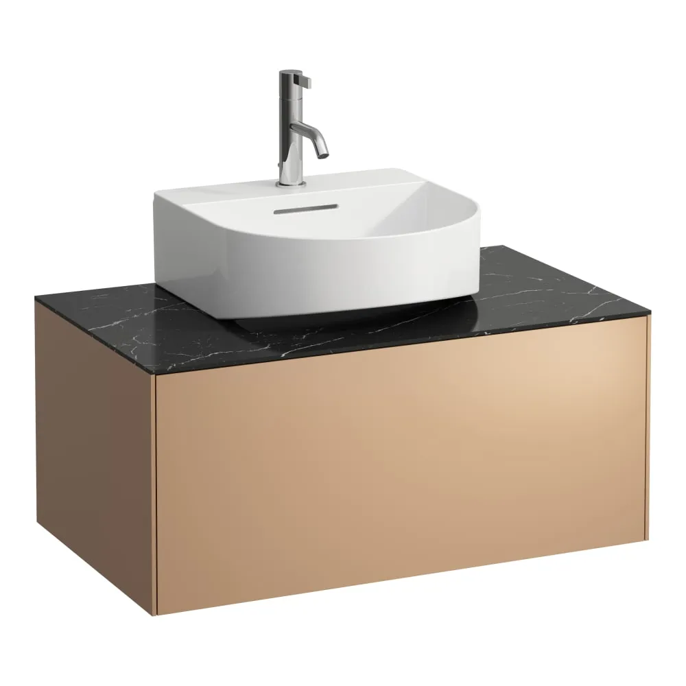 LAUFEN SONAR Skříňka pod umyvadlo, s 1 zásuvkou, pro umývátka H816341, H816342, s výřezem uprostřed 775 x 455 x 340 mm #H4054410341411 - 141 - Měď & nero marquina