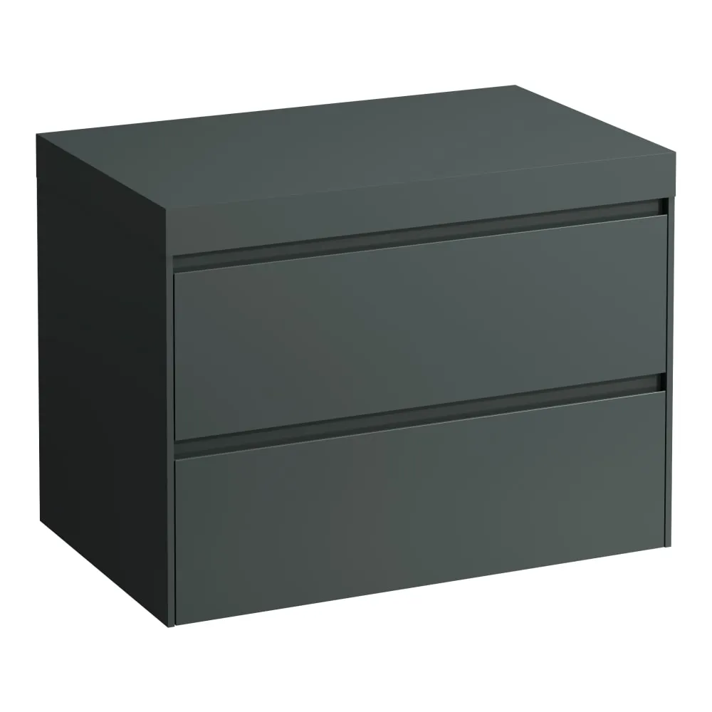 LAUFEN LANI Modulární sestava 800, umyvadlová deska 65 mm (.266 šedá traffic), bez výřezu, se 2 zásuvkami 785 x 495 x 580 mm #H4055501122661 - 266 - Šedá traffic