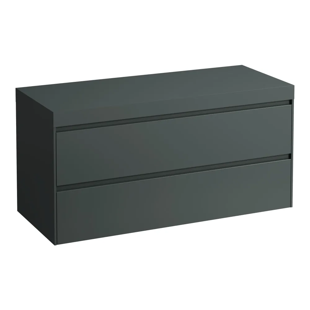 LAUFEN LANI Modulární sestava 1200, umyvadlová deska 65 mm (.266 šedá traffic), bez výřezu, se 2 zásuvkami 1185 x 495 x 580 mm #H4055701122661 - 266 - Šedá traffic