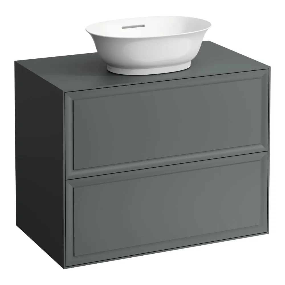 LAUFEN THE NEW CLASSIC Skříňka pod umyvadlo 800, se 2 zásuvkami, pro umyvadlové mísy H812852, H812853 775 x 455 x 600 mm #H4060120856271 - 627 - Šedá traffic