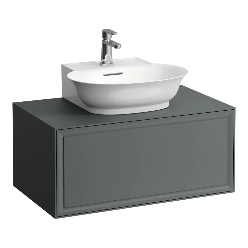 LAUFEN THE NEW CLASSIC Skříňka pod umyvadlo 600, s 1 zásuvkou, s výřezem uprostřed, pro umyvadla H816852 775 x 455 x 345 mm #H4060130856271 - 627 - Šedá traffic