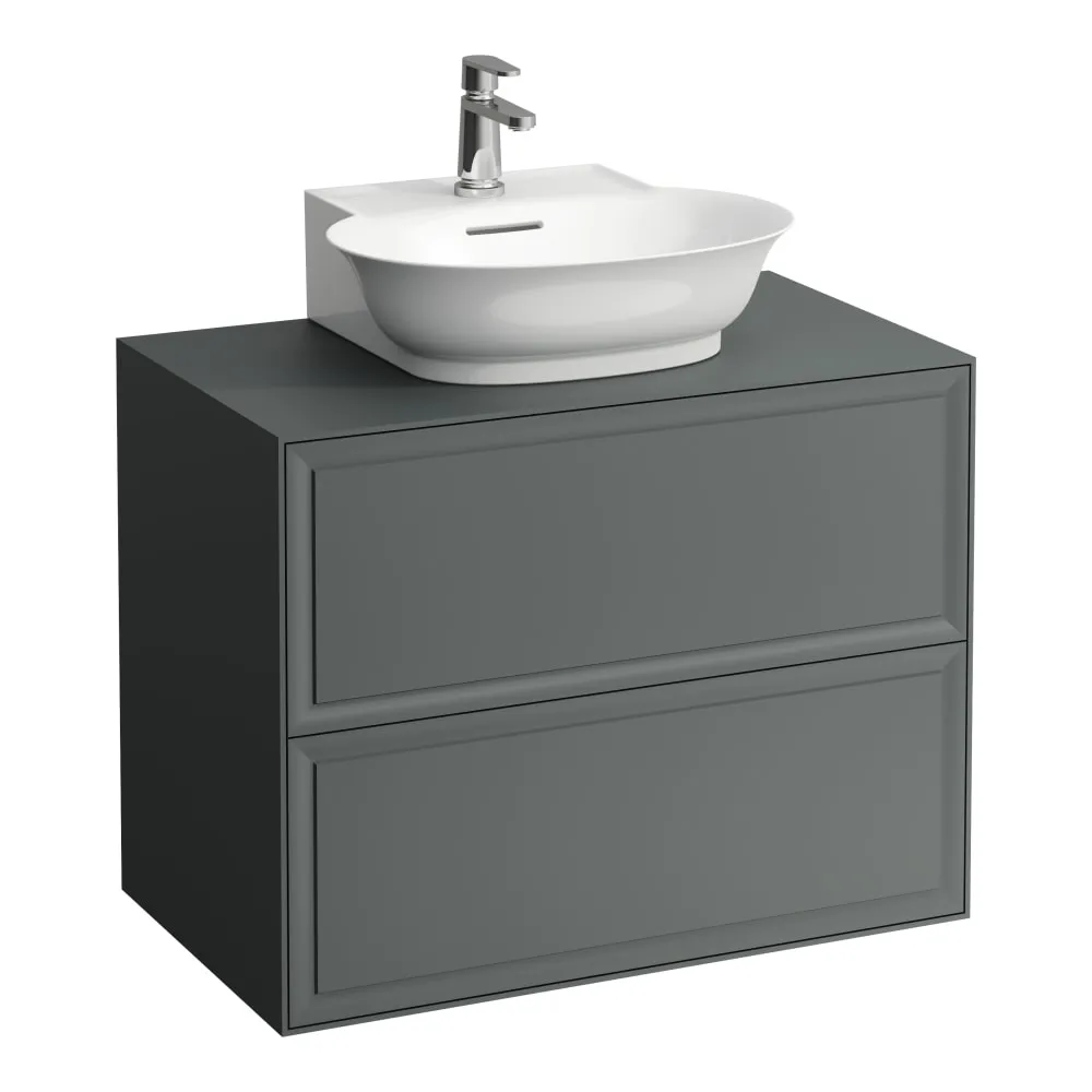 LAUFEN THE NEW CLASSIC Skříňka pod umyvadlo 800, se 2 zásuvkami, pro umyvadla H816852 775 x 455 x 600 mm #H4060140856271 - 627 - Šedá traffic