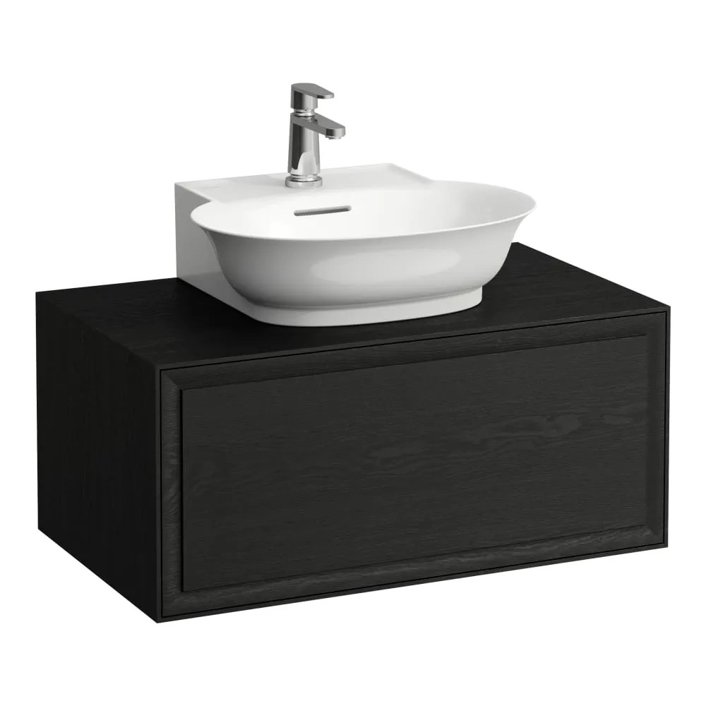 LAUFEN THE NEW CLASSIC Skříňka pod umyvadlo 600, s 1 zásuvkou, s výřezem uprostřed, pro umyvadla H816852 775 x 455 x 345 mm #H4060130856281 - 628 - Černěný dub