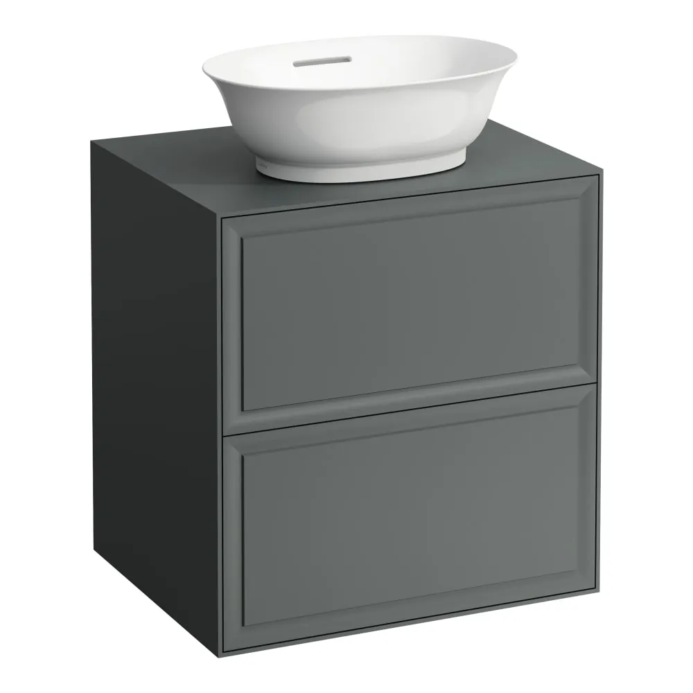 LAUFEN THE NEW CLASSIC Skříňka pod umyvadlo 600, se 2 zásuvkami, pro umyvadlové mísy H812852, H812853 575 x 455 x 600 mm #H4060020856271 - 627 - Šedá traffic