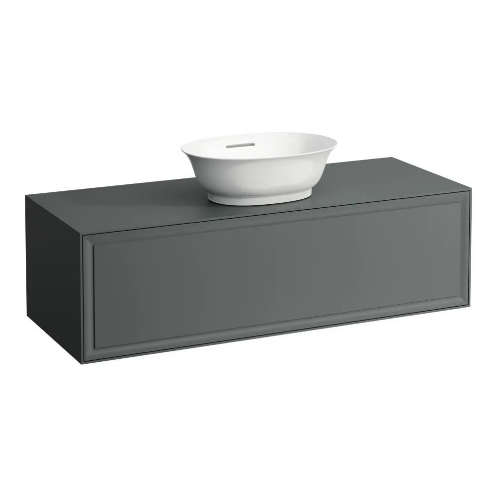 LAUFEN THE NEW CLASSIC Skříňka pod umyvadlo 1200, s 1 zásuvkou, s výřezem uprostřed, pro umyvadla H816852 1175 x 455 x 345 mm #H4060230856271 - 627 - Šedá traffic