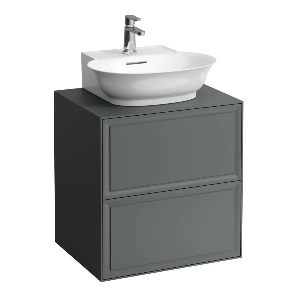 LAUFEN THE NEW CLASSIC Skříňka pod umyvadlo 600, se 2 zásuvkami, pro umyvadla H816852 575 x 455 x 600 mm #H4060040856271 - 627 - Šedá traffic
