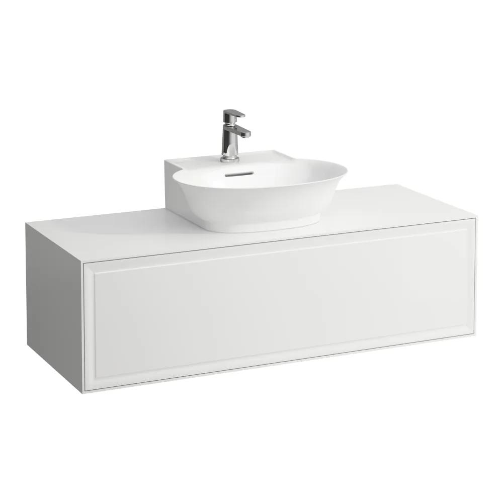 LAUFEN THE NEW CLASSIC Skříňka pod umyvadlo 1200, s 1 zásuvkou, s výřezem uprostřed, pro umyvadla H816852 1175 x 455 x 345 mm #H4060230856311 - 631 - Bílá lesk