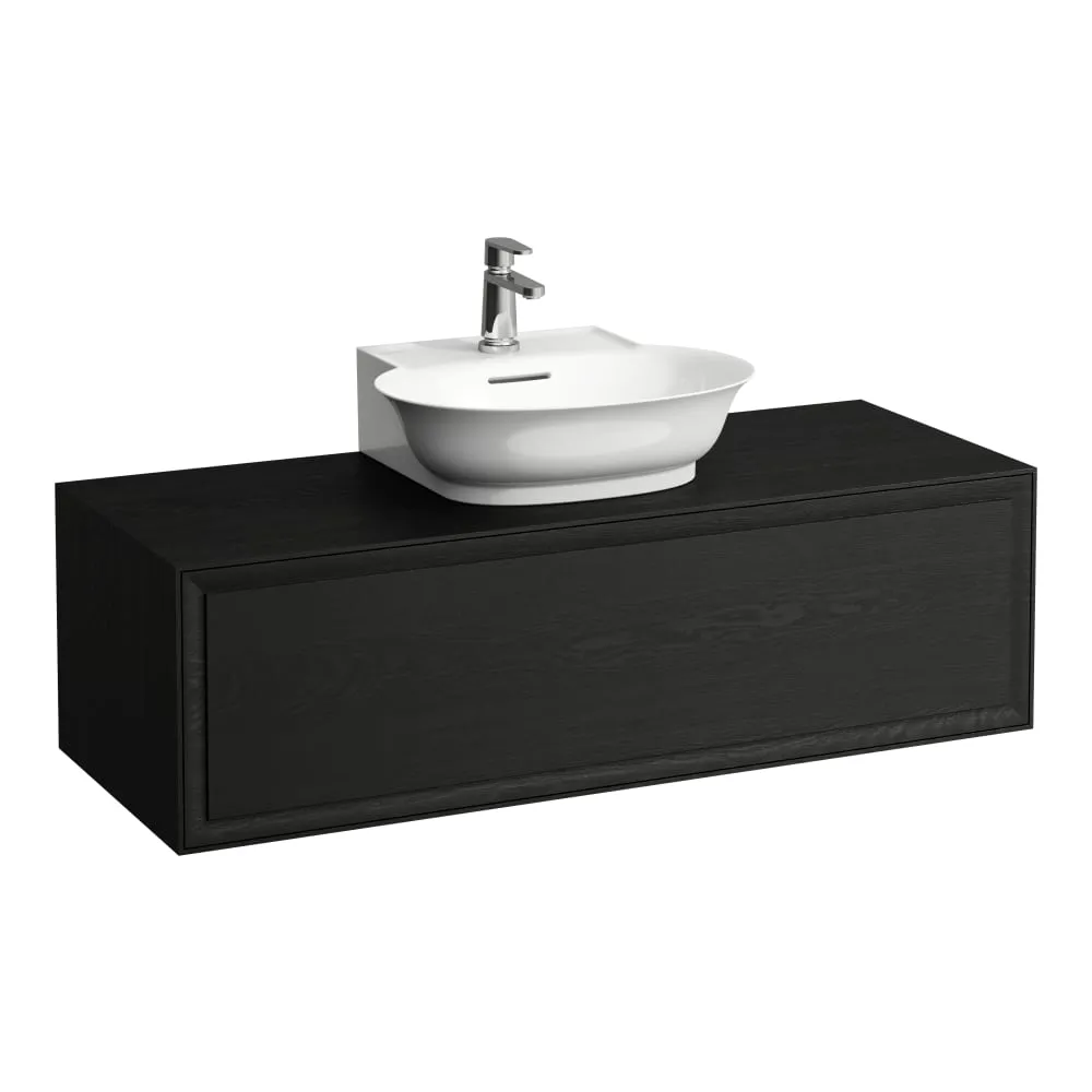 LAUFEN THE NEW CLASSIC Skříňka pod umyvadlo 1200, s 1 zásuvkou, s výřezem uprostřed, pro umyvadla H816852 1175 x 455 x 345 mm #H4060230856281 - 628 - Černěný dub