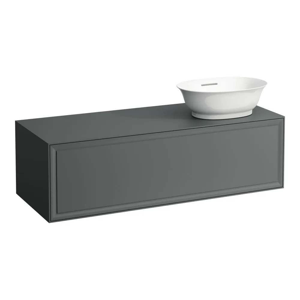 LAUFEN THE NEW CLASSIC Skříňka pod umyvadlo, s 1 zásuvkou, s výřezem vpravo, pro umyvadlové mísy H812852, H812853 1175 x 455 x 345 mm #H4060820856271 - 627 - Šedá traffic