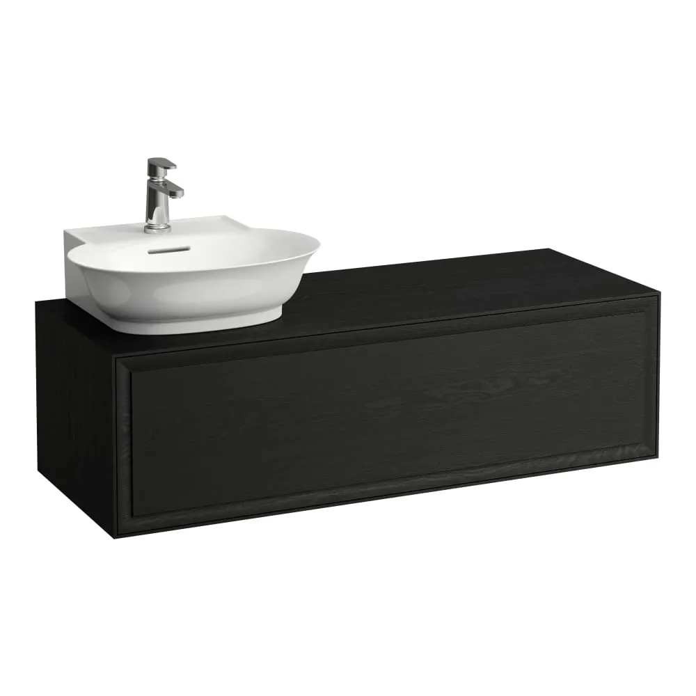 LAUFEN THE NEW CLASSIC Skříňka pod umyvadlo, s 1 zásuvkou, s výřezem vlevo, pro umyvadla H816852 1175 x 455 x 345 mm #H4060850856281 - 628 - Černěný dub