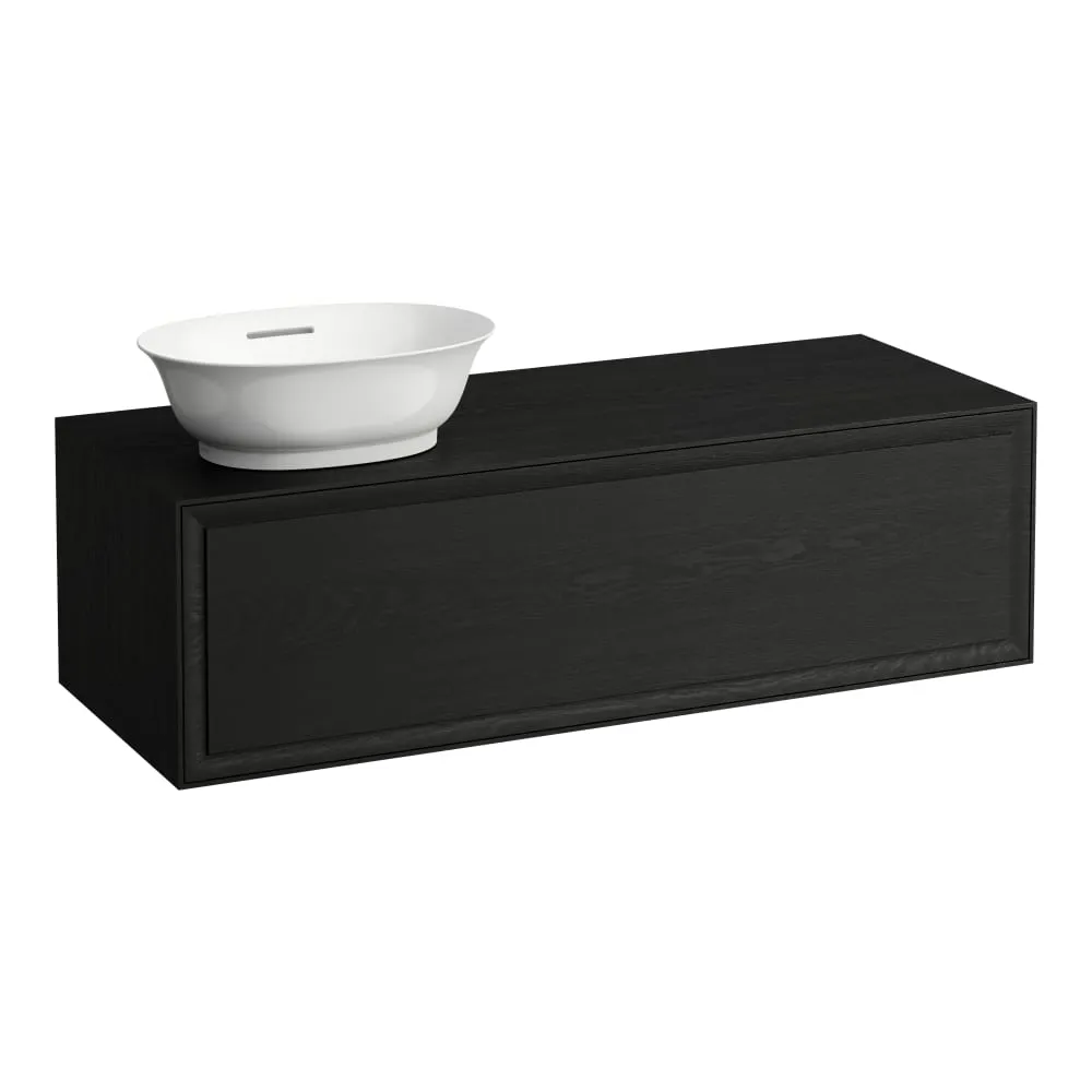 LAUFEN THE NEW CLASSIC Skříňka pod umyvadlo, s 1 zásuvkou, s výřezem vlevo, pro umyvadlové mísy H812852, H812853 1175 x 455 x 345 mm #H4060810856281 - 628 - Černěný dub