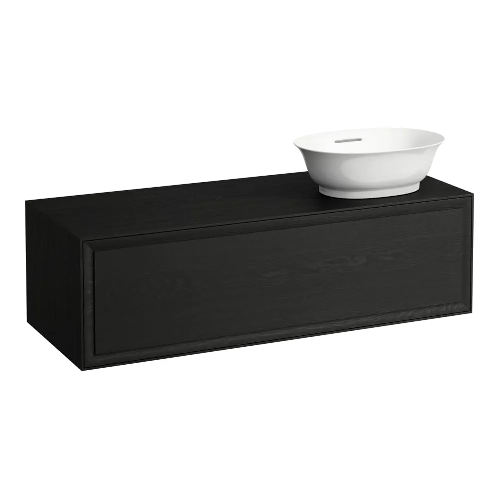 LAUFEN THE NEW CLASSIC Skříňka pod umyvadlo, s 1 zásuvkou, s výřezem vpravo, pro umyvadlové mísy H812852, H812853 1175 x 455 x 345 mm #H4060820856281 - 628 - Černěný dub
