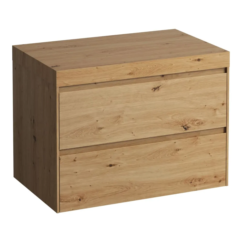 LAUFEN LANI Modulární sestava 800, umyvadlová deska 65 mm (.267 divoký dub), bez výřezu, se 2 zásuvkami 785 x 495 x 580 mm #H4065501122671 - 267 - Divoký dub
