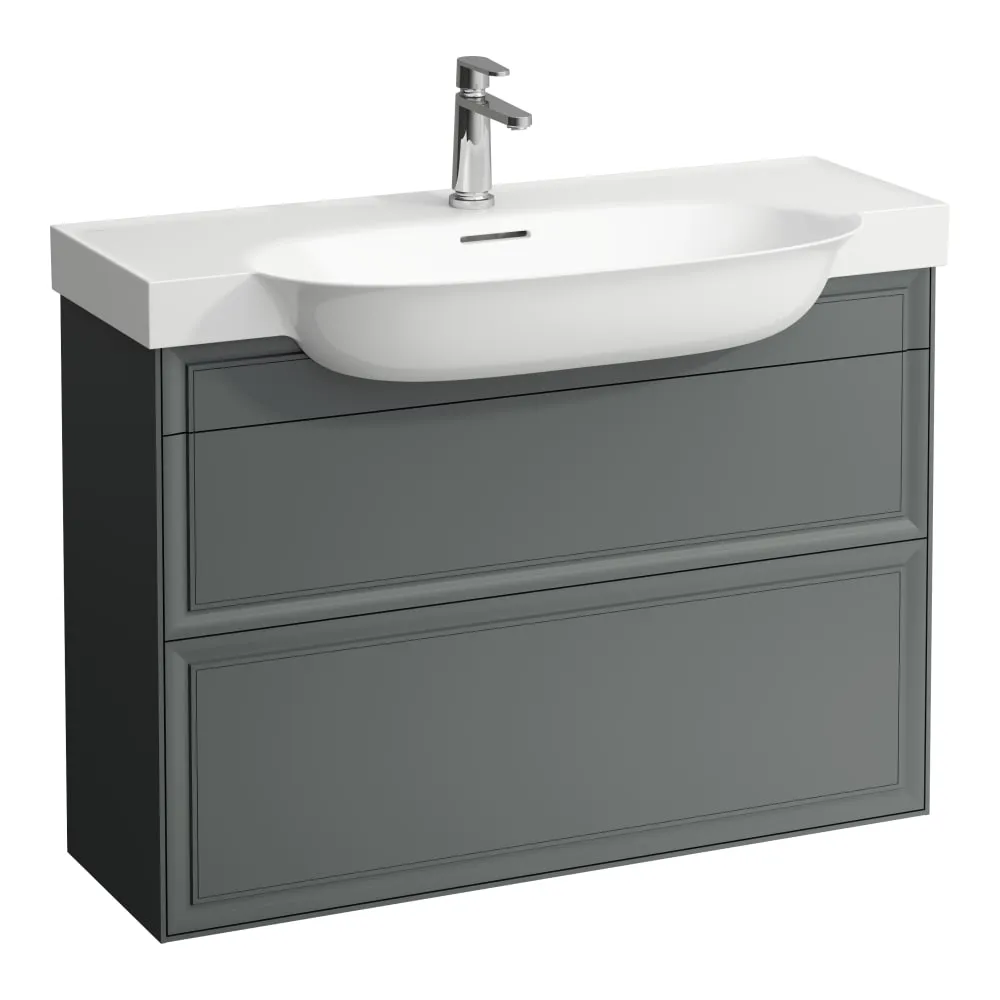 LAUFEN THE NEW CLASSIC Skříňka pod umyvadlo, se 2 zásuvkami, pro umyvadlo H813857 975 x 315 x 665 mm #H4060920856271 - 627 - Šedá traffic