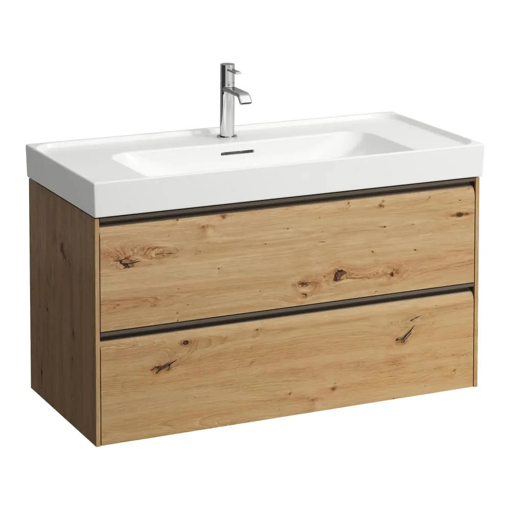 LAUFEN MEDA Skříňka pod umyvadlo, 2 zásuvky, pro umyvadlo H810119 985 x 450 x 515 mm #H4216220112671 - 267 - Divoký dub