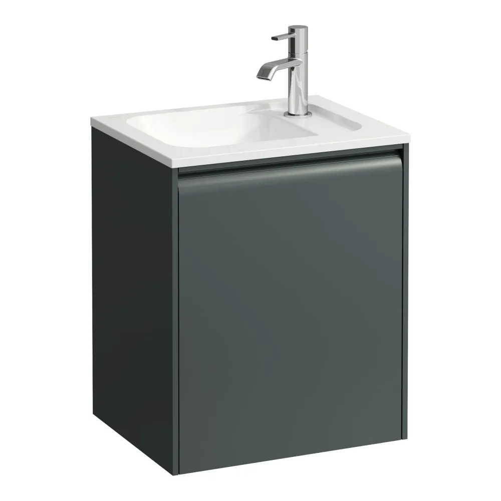 LAUFEN MEDA Skříňka pod umyvadlo, 1 dvířka, závěsy vpravo, pro umyvadlo H814110 z materiálu Marbond 435 x 340 x 515 mm #H4216620112661 - 266 - Šedá traffic