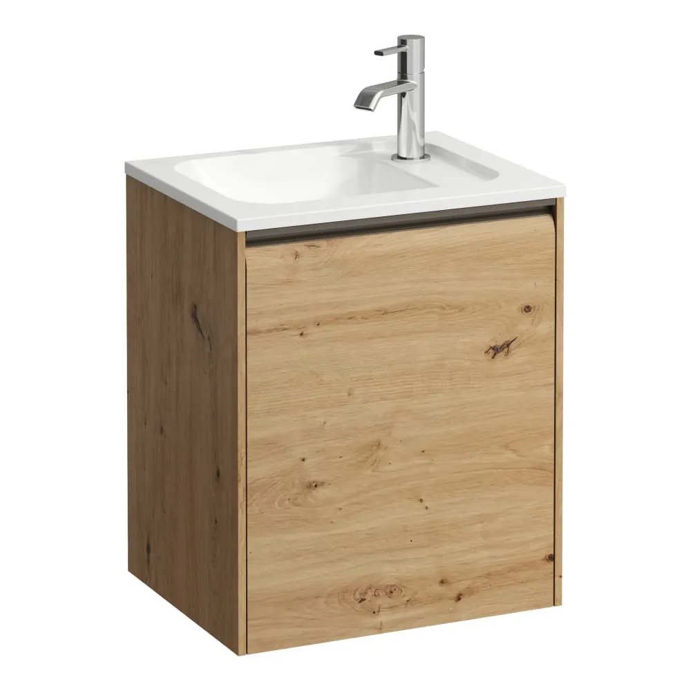 LAUFEN MEDA Skříňka pod umyvadlo, 1 dvířka, závěsy vpravo, pro umyvadlo H814110 z materiálu Marbond 435 x 340 x 515 mm #H4216620112671 - 267 - Divoký dub