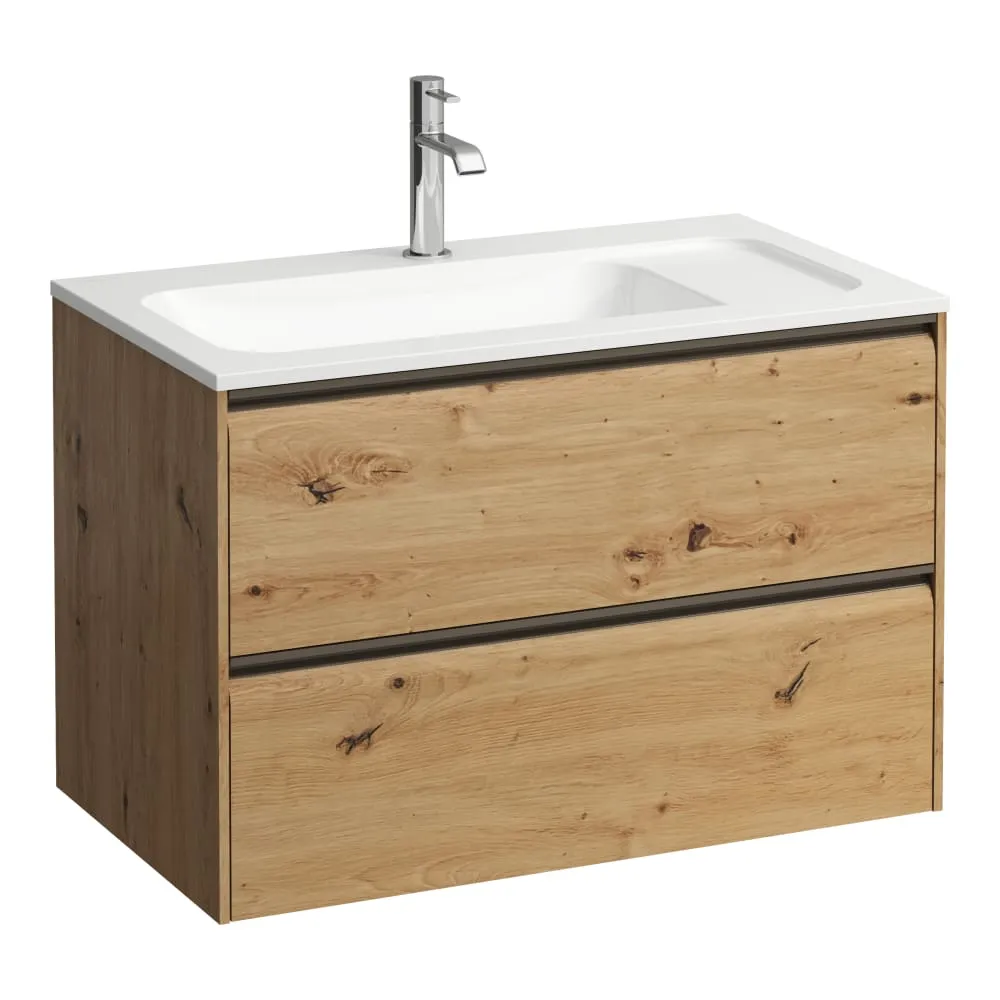 LAUFEN MEDA Skříňka pod umyvadlo, 2 zásuvky, pro umyvadlo H814117 z materiálu Marbond 770 x 440 x 505 mm #H4216820112671 - 267 - Divoký dub